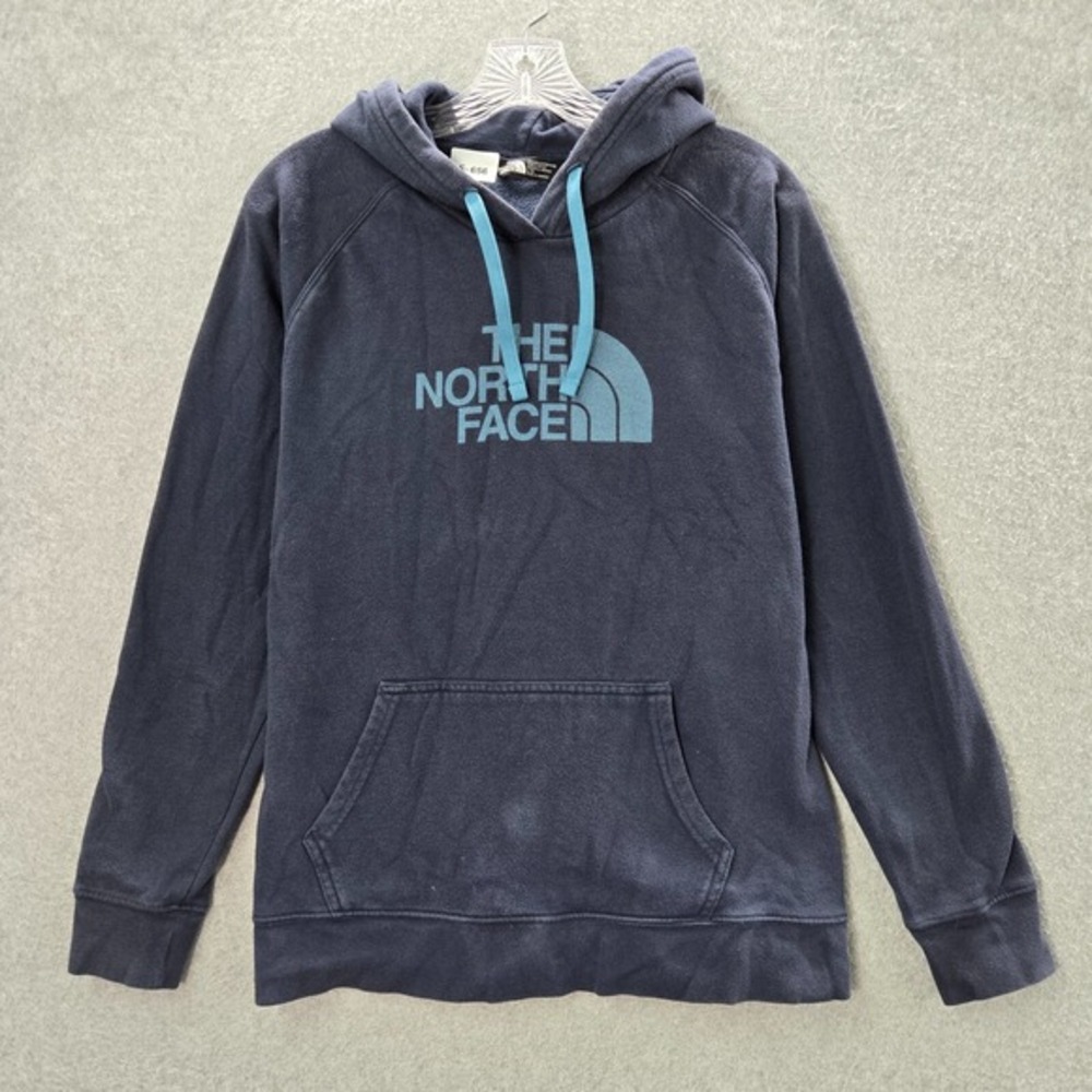 The North Face Women Sweatshirt Large Blue Logo Fleece Pullover